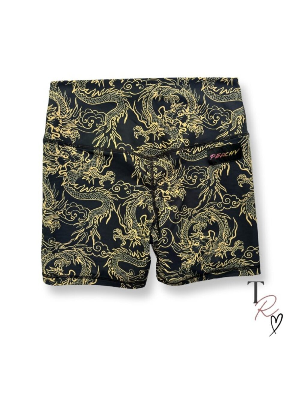 Peachy Athletic NWT Halycon Dragon Print Bike Athletic Workout Shorts Medium
